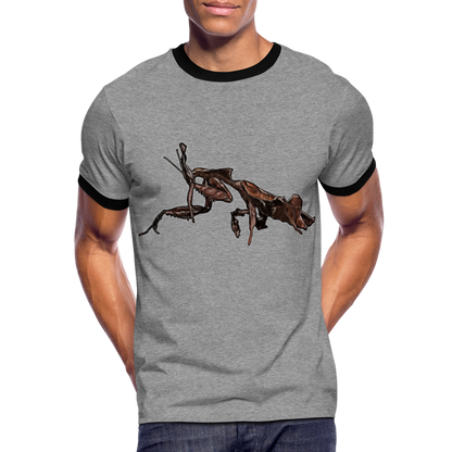 Männer Kontrast-T-Shirt Phyllocrania paradoxa female 2 - Grau meliert/Schwarz