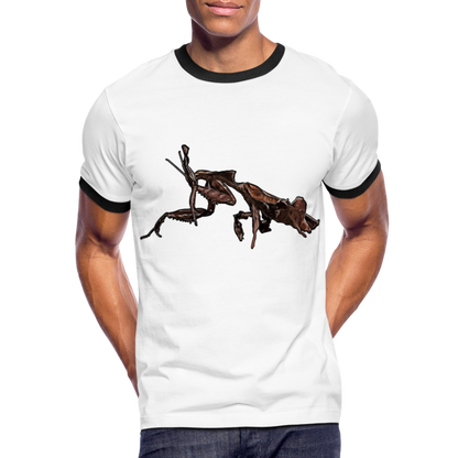 Männer Kontrast-T-Shirt Phyllocrania paradoxa female 2 - Weiß/Schwarz