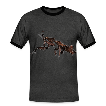 Männer Kontrast-T-Shirt Phyllocrania paradoxa female 2 - Anthrazit/Schwarz