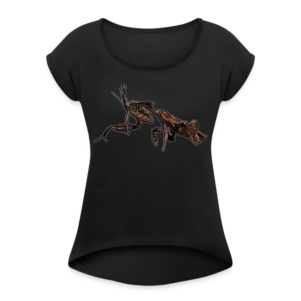 Frauen T-Shirt mit gerollten Ärmeln Phyllocrania paradoxa female 2 - Schwarz
