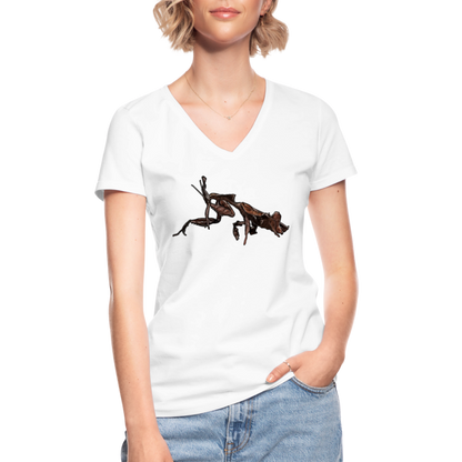 Frauen-T-Shirt mit V-Ausschnitt Phyllocrania paradoxa female 2 - weiß