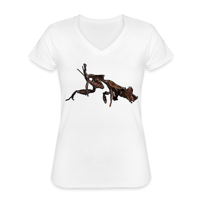 Frauen-T-Shirt mit V-Ausschnitt Phyllocrania paradoxa female 2 - weiß