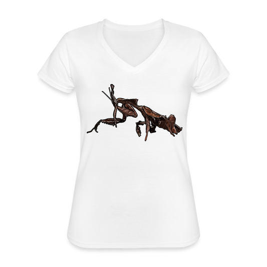Frauen-T-Shirt mit V-Ausschnitt Phyllocrania paradoxa female 2 - weiß