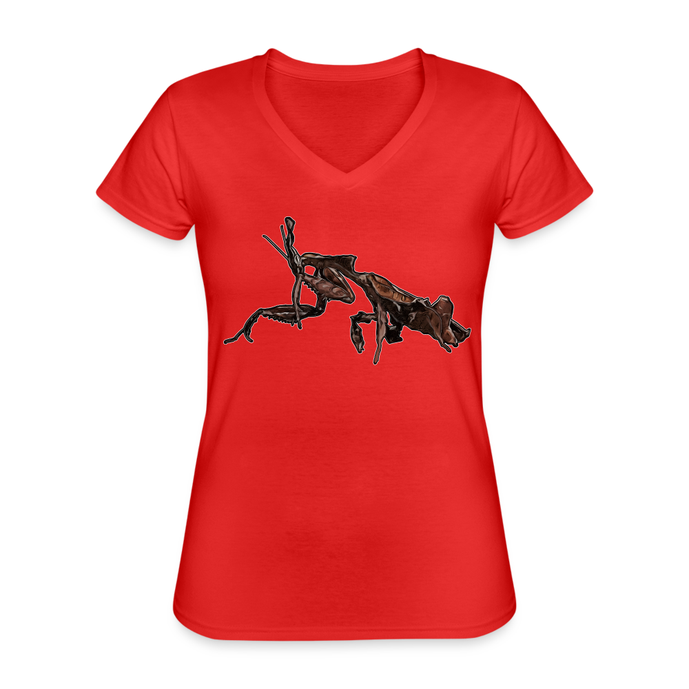 Frauen-T-Shirt mit V-Ausschnitt Phyllocrania paradoxa female 2 - Rot