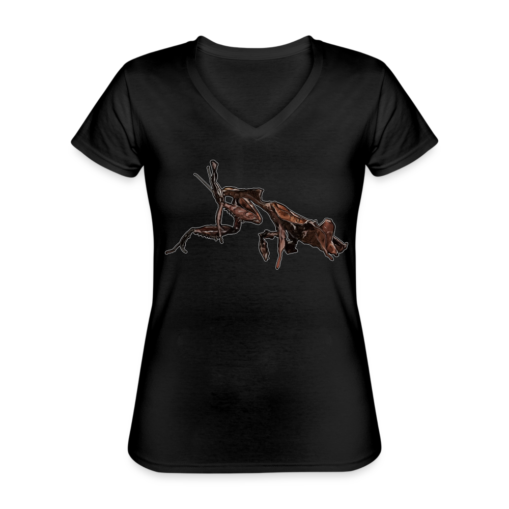 Frauen-T-Shirt mit V-Ausschnitt Phyllocrania paradoxa female 2 - Schwarz