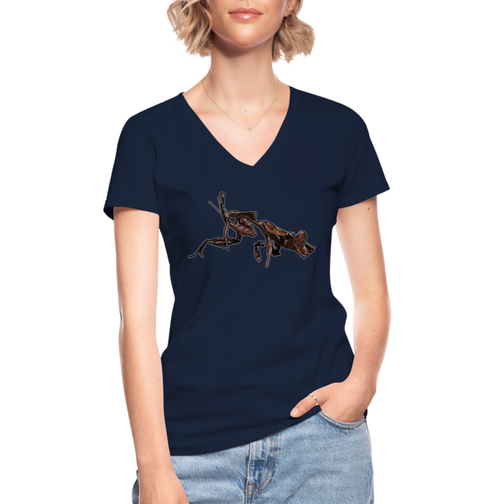 Frauen-T-Shirt mit V-Ausschnitt Phyllocrania paradoxa female 2 - Navy