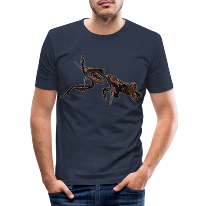 Männer Slim Fit T-Shirt Phyllocrania paradoxa female 2 - Navy