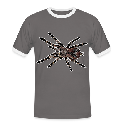 Männer Kontrast-T-Shirt Acanthoscurria geniculata - Dunkelgrau/Weiß