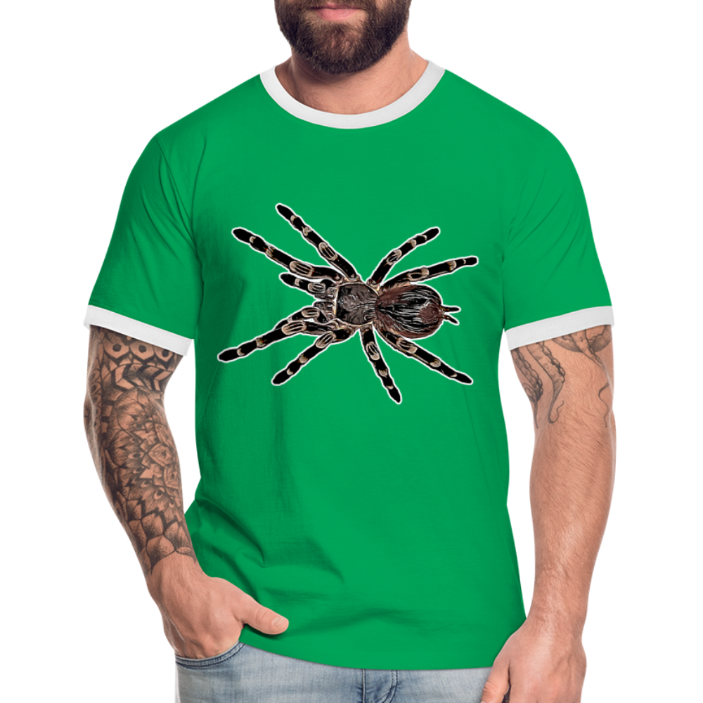 Männer Kontrast-T-Shirt Acanthoscurria geniculata - Kelly Green/Weiß