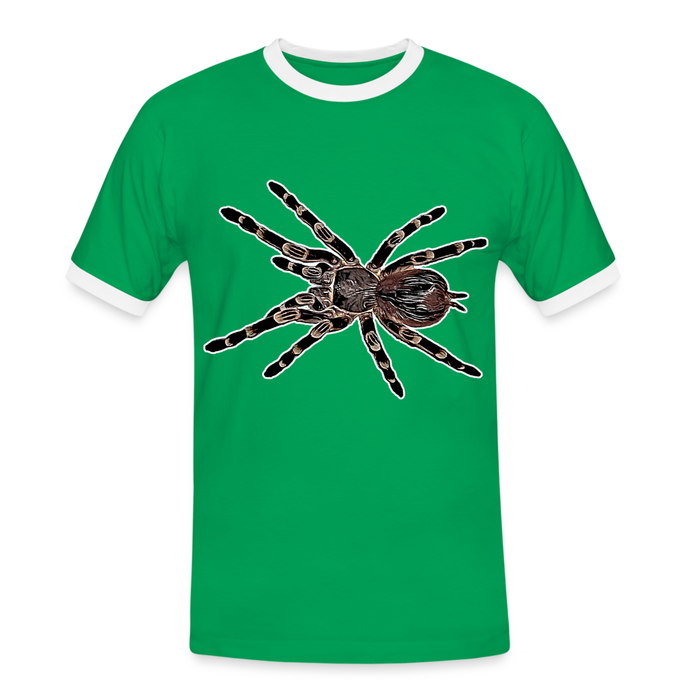 Männer Kontrast-T-Shirt Acanthoscurria geniculata - Kelly Green/Weiß