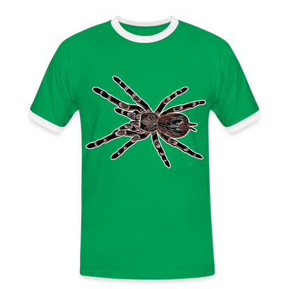 Männer Kontrast-T-Shirt Acanthoscurria geniculata - Kelly Green/Weiß