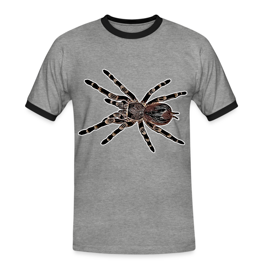 Männer Kontrast-T-Shirt Acanthoscurria geniculata - Grau meliert/Schwarz
