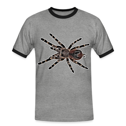 Männer Kontrast-T-Shirt Acanthoscurria geniculata - Grau meliert/Schwarz