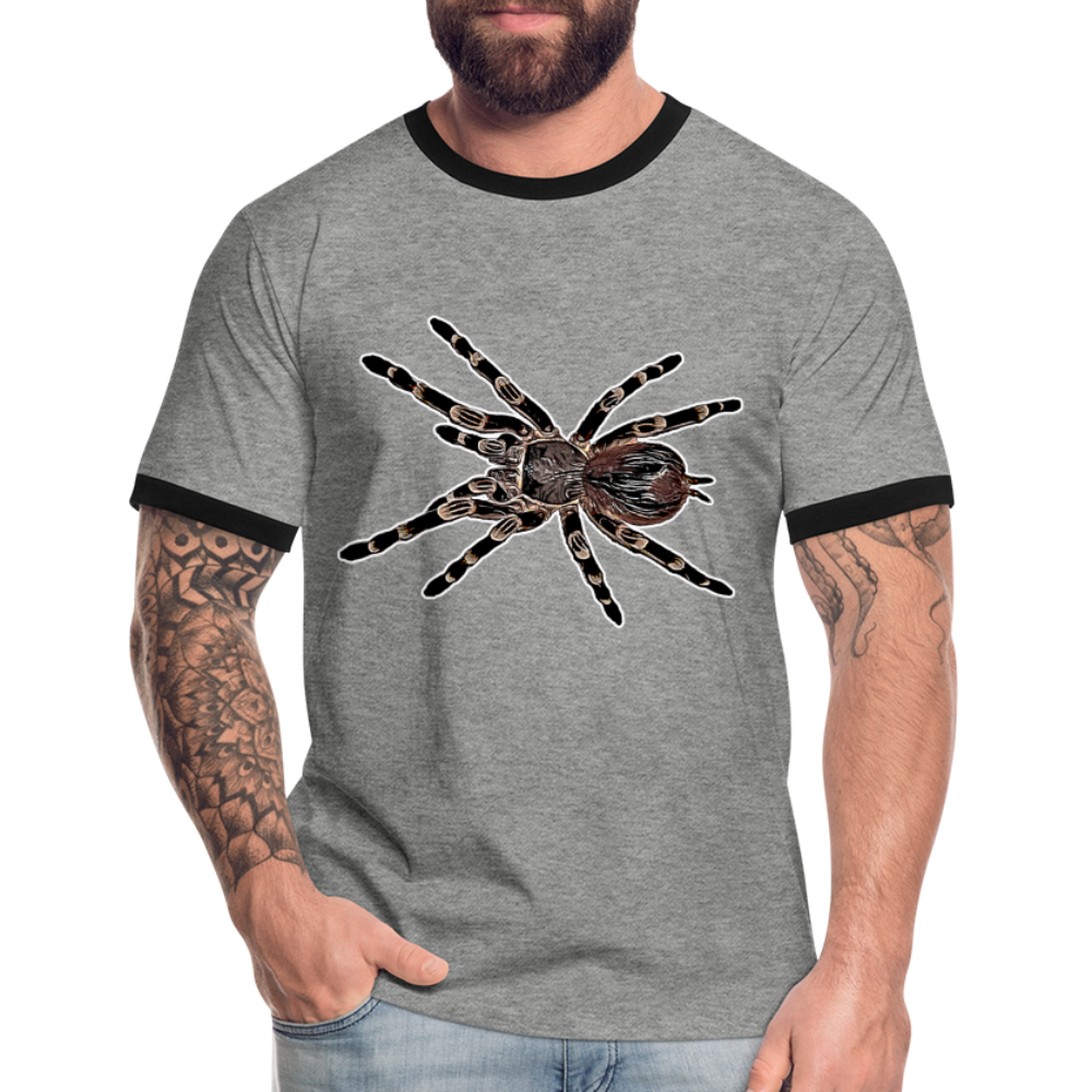 Männer Kontrast-T-Shirt Acanthoscurria geniculata - Grau meliert/Schwarz