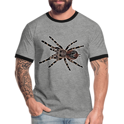 Männer Kontrast-T-Shirt Acanthoscurria geniculata - Grau meliert/Schwarz