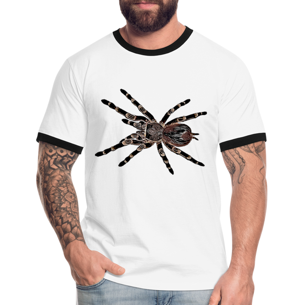Männer Kontrast-T-Shirt Acanthoscurria geniculata - Weiß/Schwarz