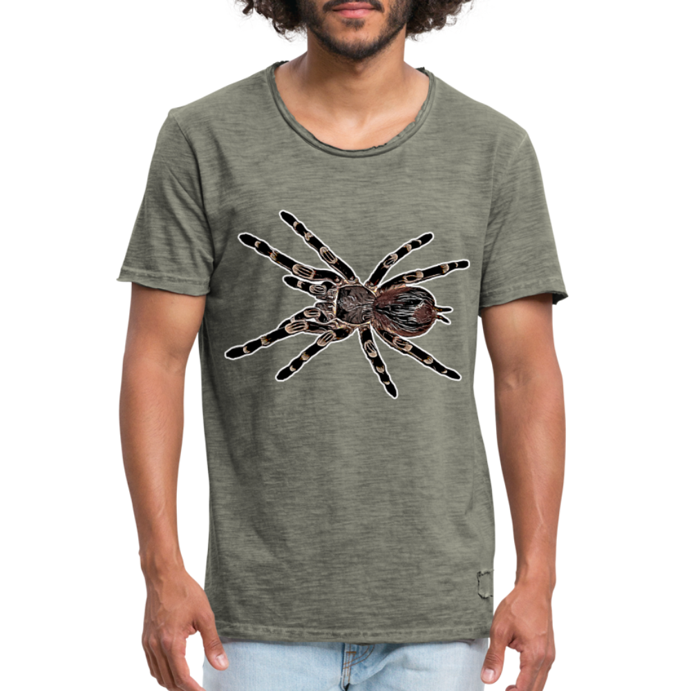 Männer Vintage T-Shirt Acanthoscurria geniculata - Vintage Khaki