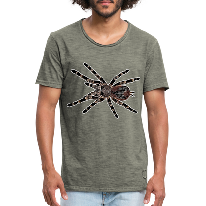 Männer Vintage T-Shirt Acanthoscurria geniculata - Vintage Khaki