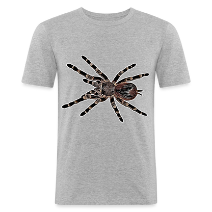 Männer Slim Fit T-Shirt Acanthoscurria geniculata - Grau meliert