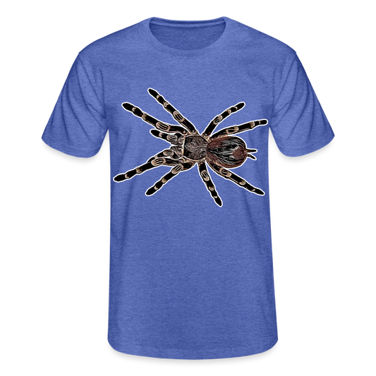 Männer Fruit of the Loom T-Shirt Acanthoscurria geniculata - Blau meliert