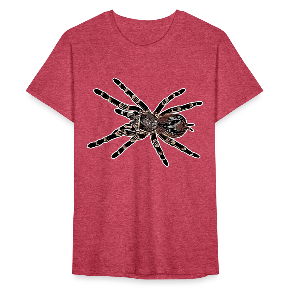 Männer Fruit of the Loom T-Shirt Acanthoscurria geniculata - Rot meliert