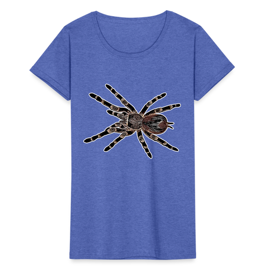 Frauen Fruit of the Loom T-Shirt Acanthoscurria geniculata - Blau meliert