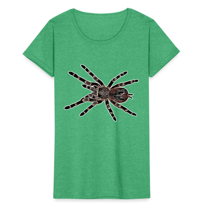 Frauen Fruit of the Loom T-Shirt Acanthoscurria geniculata - Grün meliert