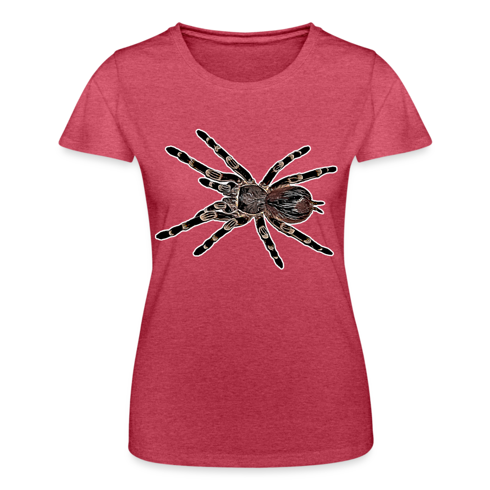 Frauen Fruit of the Loom T-Shirt Acanthoscurria geniculata - Rot meliert