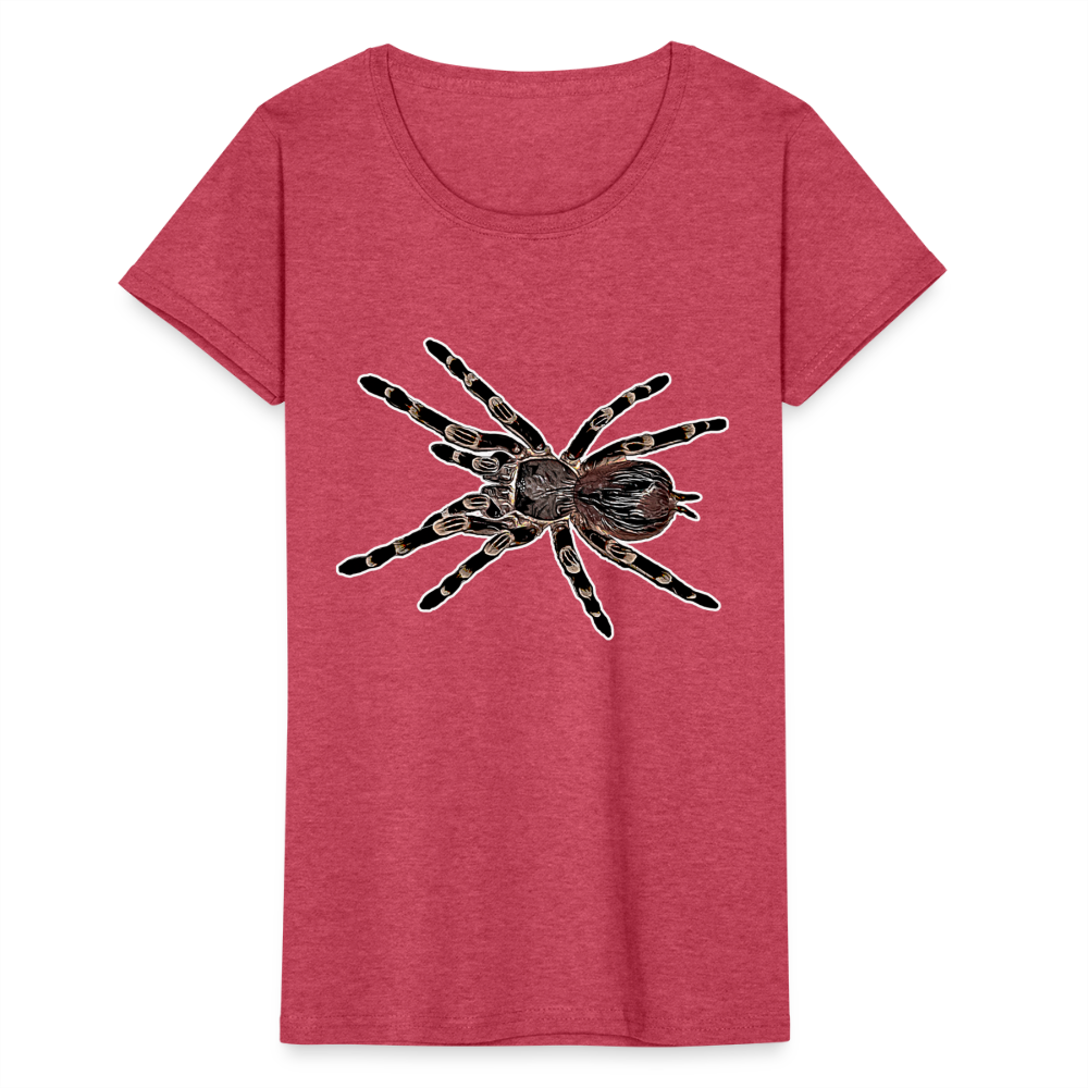 Frauen Fruit of the Loom T-Shirt Acanthoscurria geniculata - Rot meliert