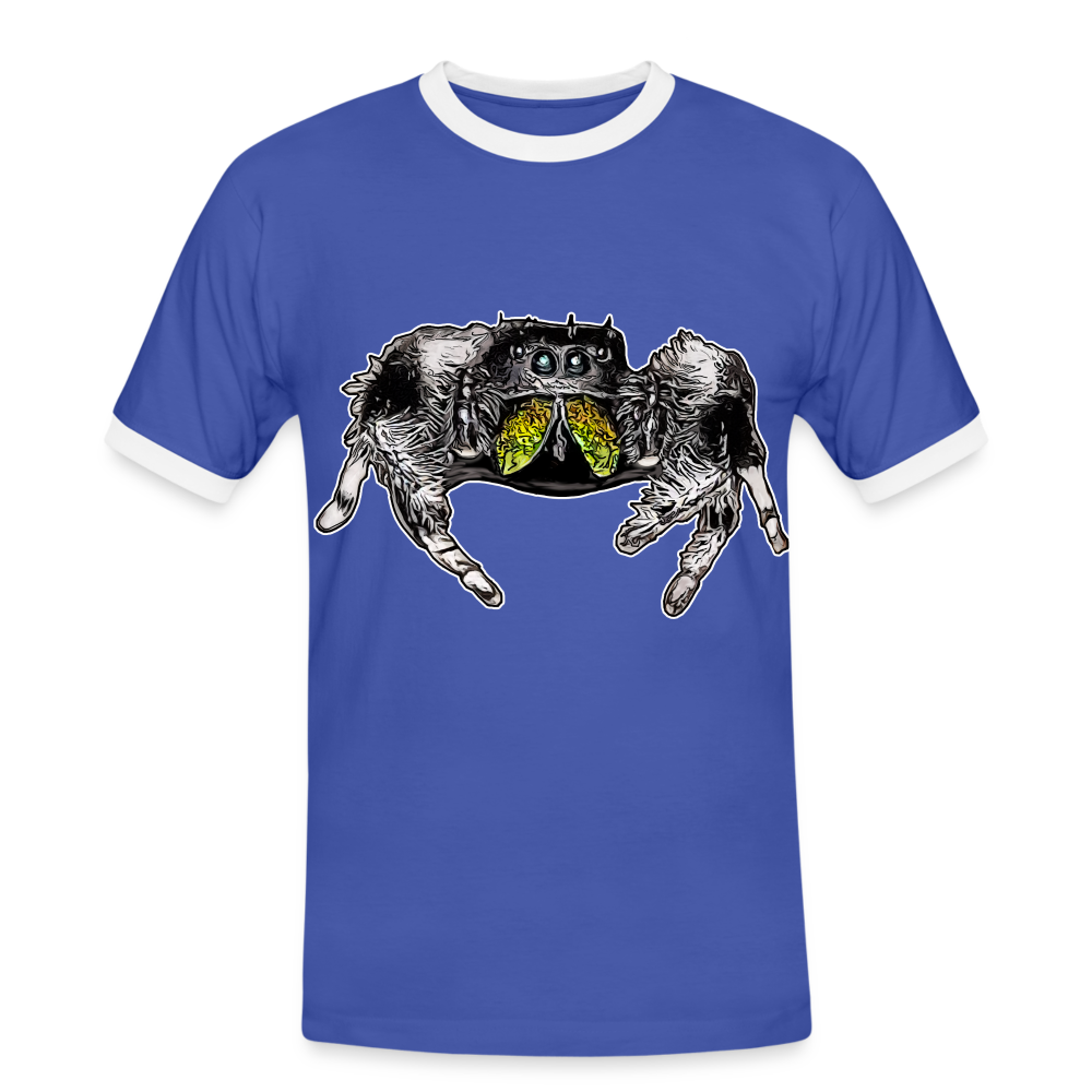 Männer Kontrast-T-Shirt Phidippus regius Rastafari male - Blau/Weiß