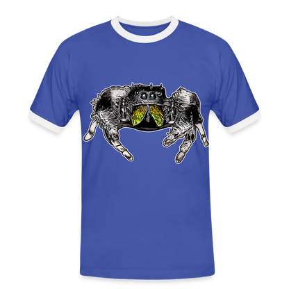 Männer Kontrast-T-Shirt Phidippus regius Rastafari male - Blau/Weiß