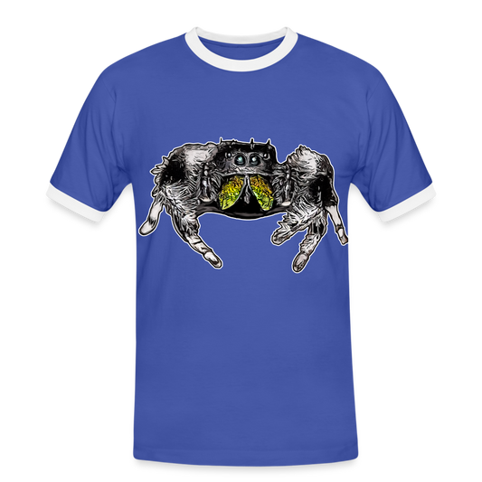 Männer Kontrast-T-Shirt Phidippus regius Rastafari male - Blau/Weiß