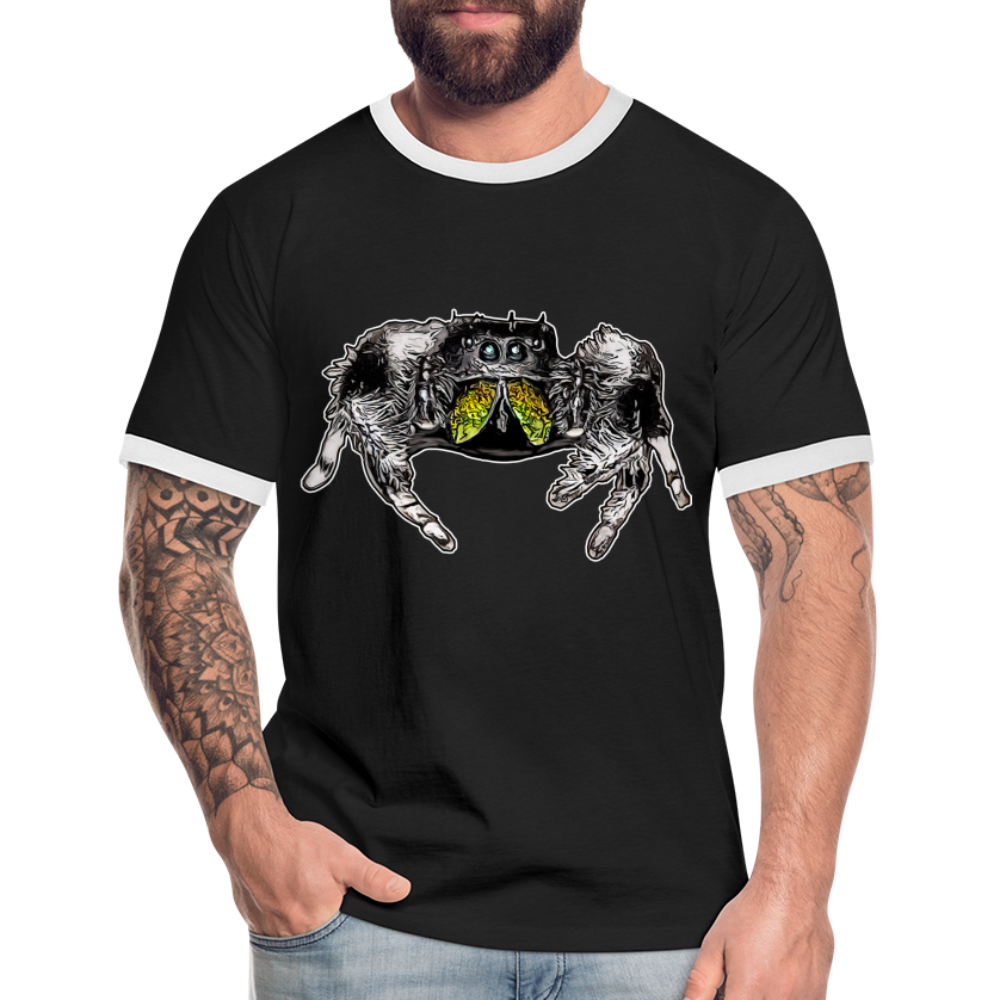 Männer Kontrast-T-Shirt Phidippus regius Rastafari male - Schwarz/Weiß