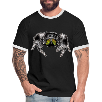 Männer Kontrast-T-Shirt Phidippus regius Rastafari male - Schwarz/Weiß