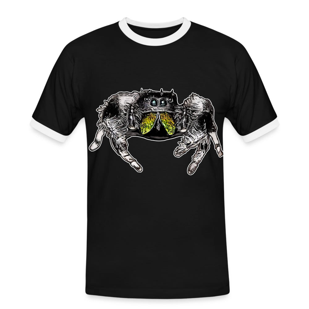 Männer Kontrast-T-Shirt Phidippus regius Rastafari male - Schwarz/Weiß