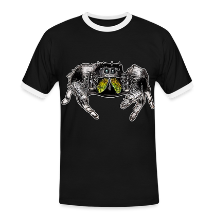 Männer Kontrast-T-Shirt Phidippus regius Rastafari male - Schwarz/Weiß