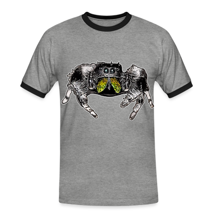 Männer Kontrast-T-Shirt Phidippus regius Rastafari male - Grau meliert/Schwarz