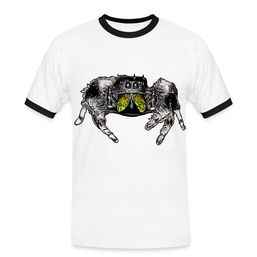 Männer Kontrast-T-Shirt Phidippus regius Rastafari male - Weiß/Schwarz