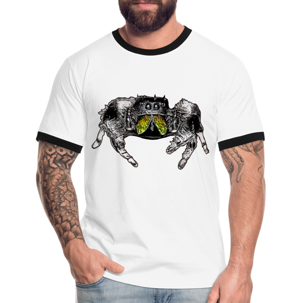 Männer Kontrast-T-Shirt Phidippus regius Rastafari male - Weiß/Schwarz