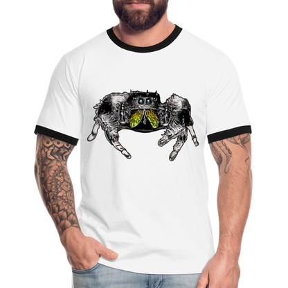Männer Kontrast-T-Shirt Phidippus regius Rastafari male - Weiß/Schwarz