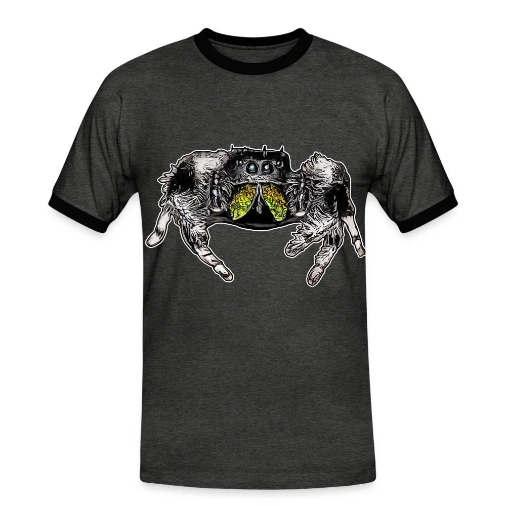 Männer Kontrast-T-Shirt Phidippus regius Rastafari male - Anthrazit/Schwarz