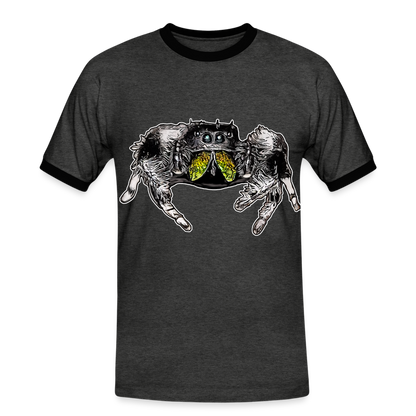 Männer Kontrast-T-Shirt Phidippus regius Rastafari male - Anthrazit/Schwarz