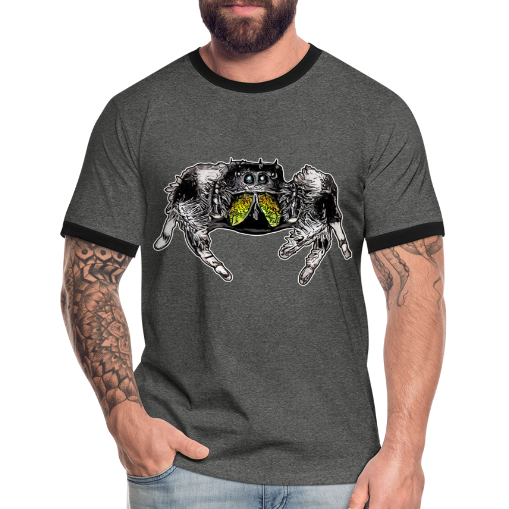 Männer Kontrast-T-Shirt Phidippus regius Rastafari male - Anthrazit/Schwarz