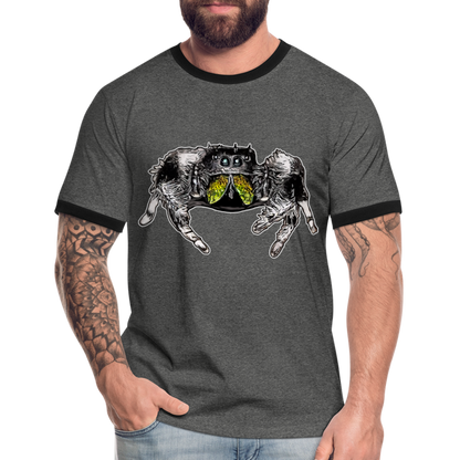 Männer Kontrast-T-Shirt Phidippus regius Rastafari male - Anthrazit/Schwarz