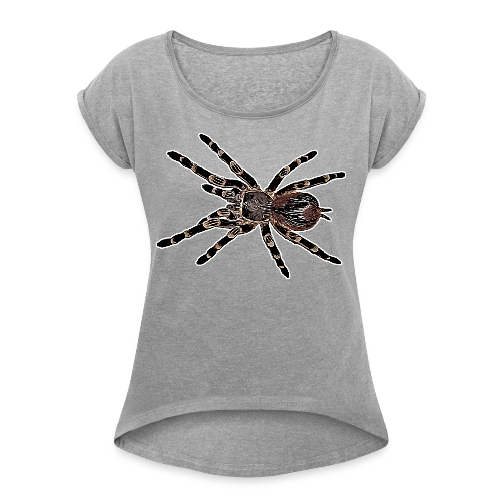 Frauen T-Shirt mit gerollten Ärmeln Acanthoscurria geniculata - Grau meliert
