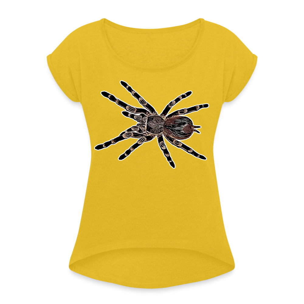 Frauen T-Shirt mit gerollten Ärmeln Acanthoscurria geniculata - Senfgelb