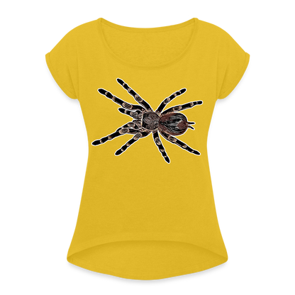 Frauen T-Shirt mit gerollten Ärmeln Acanthoscurria geniculata - Senfgelb