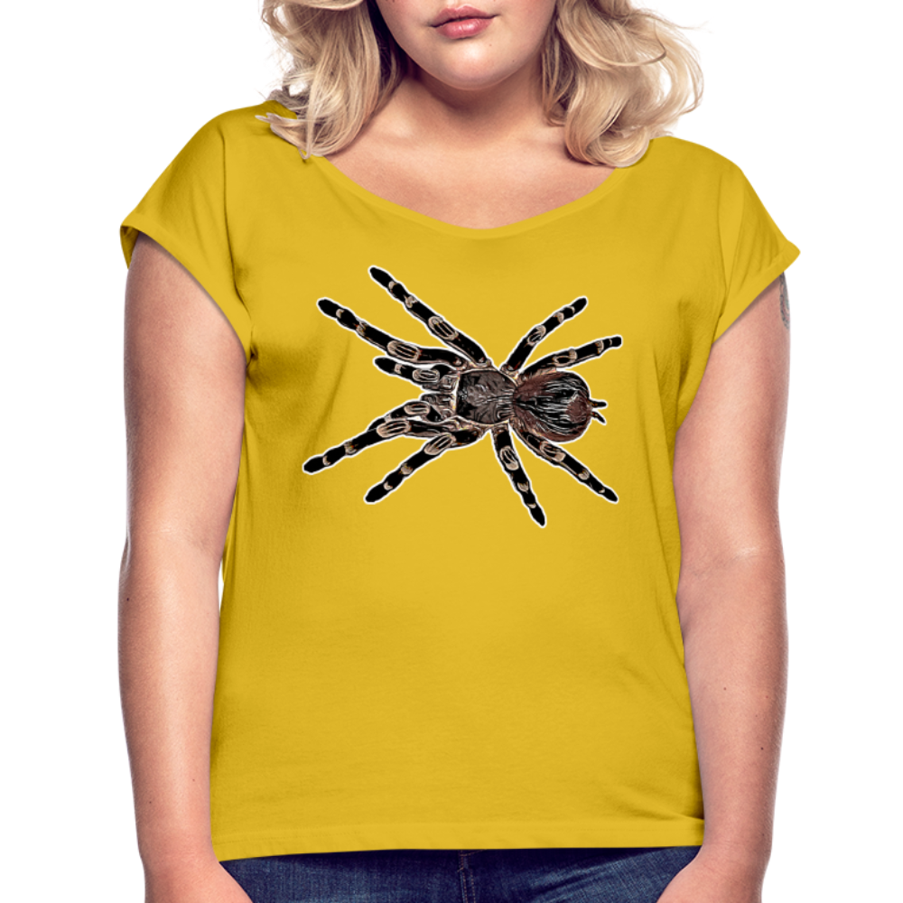 Frauen T-Shirt mit gerollten Ärmeln Acanthoscurria geniculata - Senfgelb