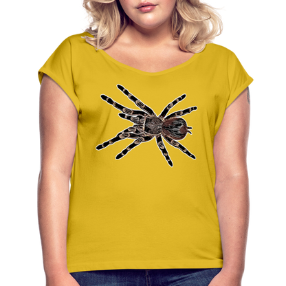 Frauen T-Shirt mit gerollten Ärmeln Acanthoscurria geniculata - Senfgelb