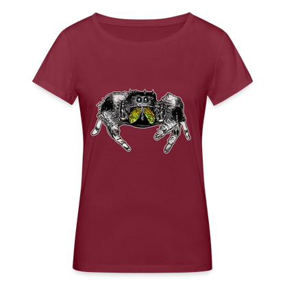 Frauen Stanley & Stella Bio-T-Shirt Phidippus regius Rastafari male - Burgunderrot